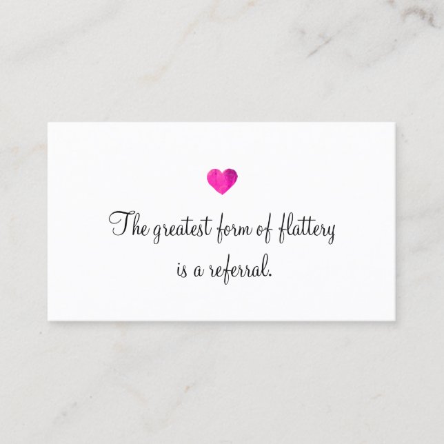 Carte de recommandation client Cute Faux Pink Foil (Devant)