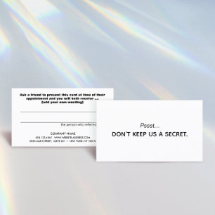 Carte de recommandation client simple