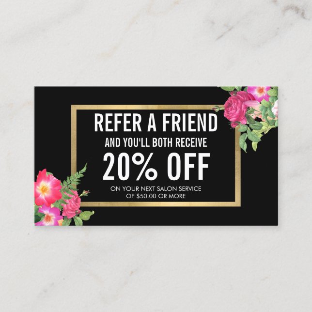 Carte de recommandation du salon Beauty Florals (Devant)