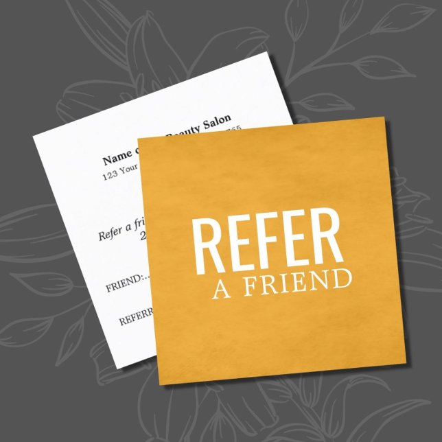 Carte de recommandation jaune simple et élégante (Créateur téléchargé)