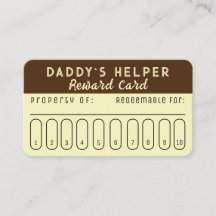 Carte de récompense d'aide de papa