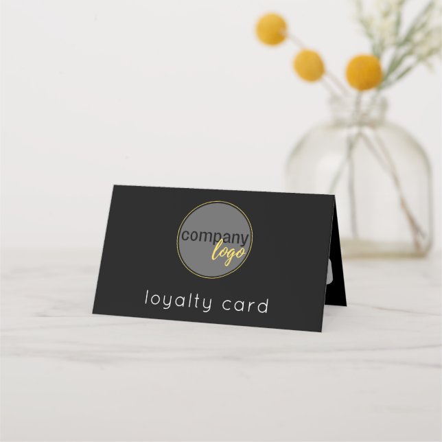 CARTE DE RÉCOMPENSE DE LOGO D'AFFAIRES NOIRES CART (Devant)
