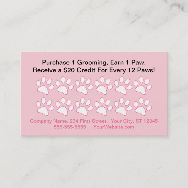 Carte de récompense du client de Dog Grooming (Devant)