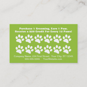 Carte de récompense du client de Dog Grooming - Ca