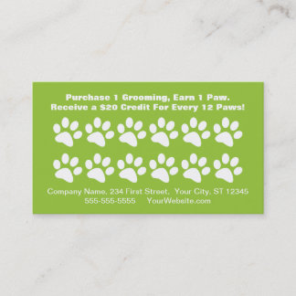 Carte de récompense du client de Dog Grooming - Ca
