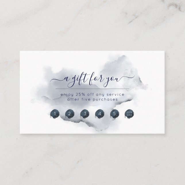Carte de récompense PixDezines Navy Blue Watercolo (Devant)
