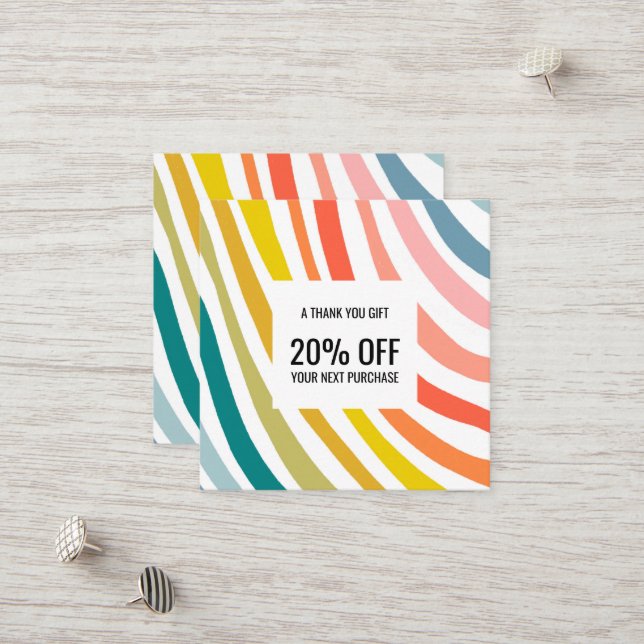 Carte De Réduction Arc-en-ciel Chic couleur ondulé ondulé Vagues arti (Devant/Arrière en situation)