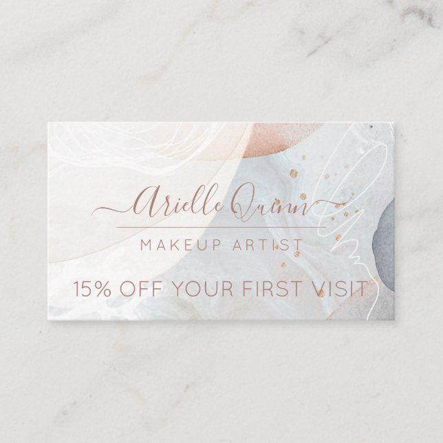 Carte De Réduction Artiste de maquillage aquarelle Abstraite (Devant)