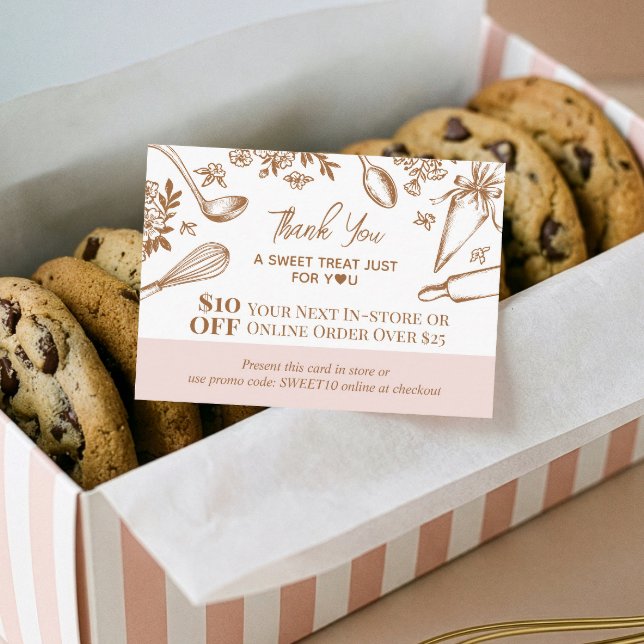 Carte De Réduction Baking Utensils Thank You Promo Code Bakery Logo (Baking Utensils Thank You Promo Code Bakery Logo Discount Card)