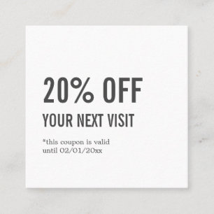 Carte De Réduction Blanc minimaliste élégant