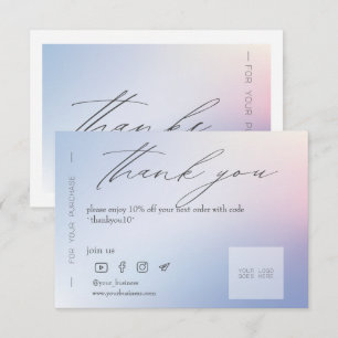 Carte de réduction Blue Gradient Business Merci