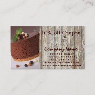 Carte De Réduction boulangerie rustique de gâteau de chocolat de