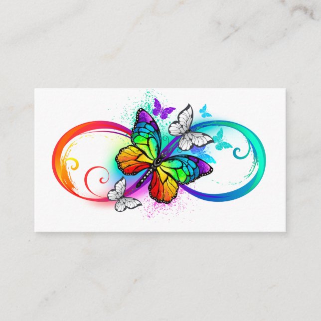 Carte De Réduction Bright infinity with rainbow butterfly (Devant)