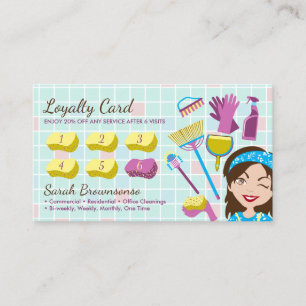 Carte De Réduction Cadeau de vente de dame de service de nettoyage de
