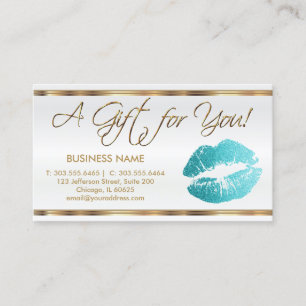 Carte De Réduction Certificat-cadeau Entreprise Turquoise Lipstick -