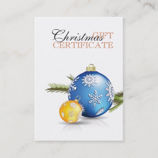 Carte De Réduction Certificat-prime de Noël (Devant)