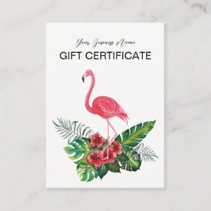 Carte De Réduction Certificat-prime floral tropical de Flamant rose