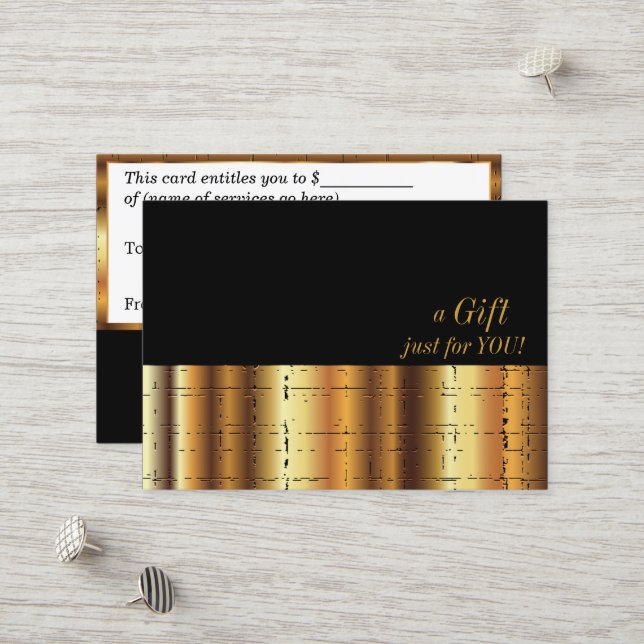 Carte De Réduction Certificat-prime métallique d'or (Devant/Arrière en situation)
