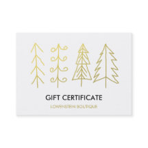 Certificat-prime mignon d'arbres de Noël d'or