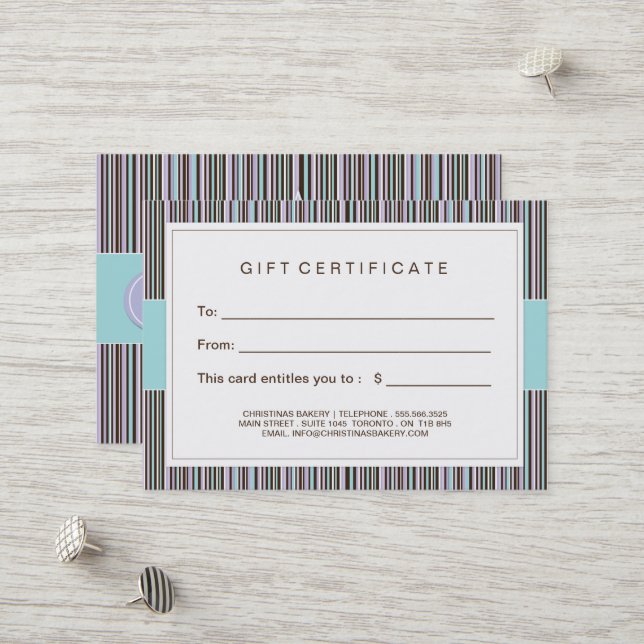 Carte De Réduction Certificat-prime personnalisable de boulangerie (Devant/Arrière en situation)