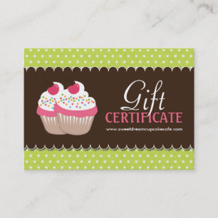 Carte De Réduction Certificat-prime personnalisable de petit gâteau