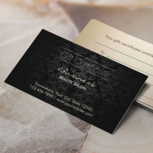 Carte De Réduction Certificat-primes foncés élégants de salon de