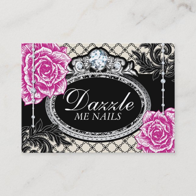Carte De Réduction Certificats-cadeaux Shabby Chic Roses Nail Salon (Devant)