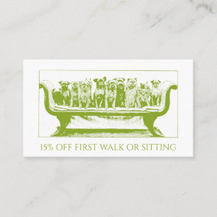 Carte De Réduction Chien Walker Sitter Chiens Dans Une Rangée