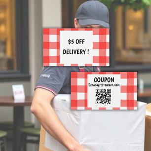Carte De Réduction Code promo pour la livraison de Gingham