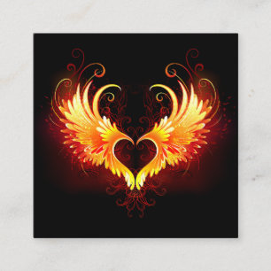 Carte De Réduction Coeur de feu ange avec ailes