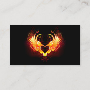 Carte De Réduction Coeur de feu ange avec ailes