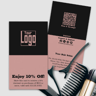 Carte De Réduction Coiffeuse simple à deux tons 10 % moins