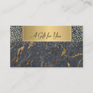 Carte De Réduction Confetti en marbre gris or Cool tendance