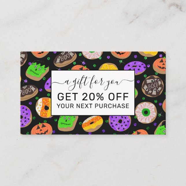 Carte De Réduction Cool Parties scintillant mignonne Confetti Donuts  (Devant)