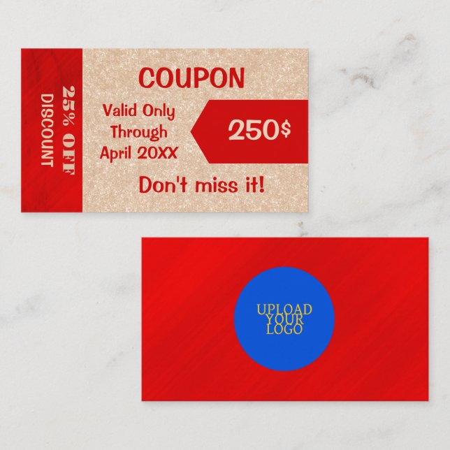 Carte de réduction Coupon Premium (Devant / Derrière)
