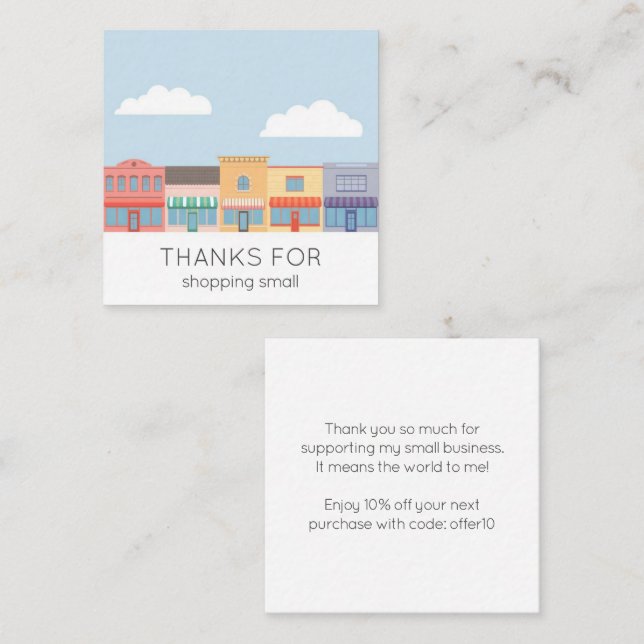 Carte De Réduction Cute Pastel Buildings Modern (Devant / Derrière)
