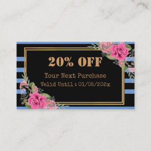 Carte de réduction de code QR floral