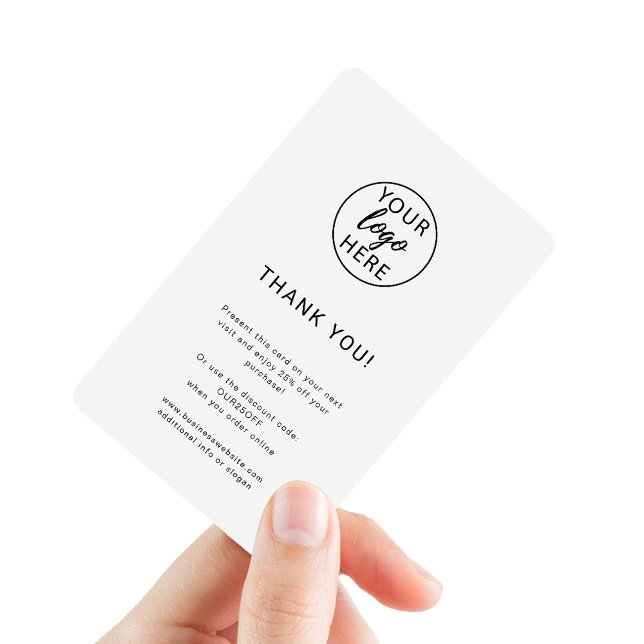 Carte de réduction de logo d'entreprise personnali (Custom Business Logo Discount Card)