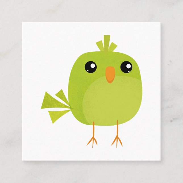 Carte De Réduction Dessin d'oiseau vert (Devant)