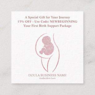 Carte De Réduction Doula Grossesse Minimaliste Mère et Bébé