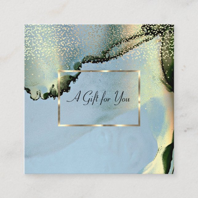 Carte De Réduction Elégant cadre or, Confetti encre d'alcool (Devant)