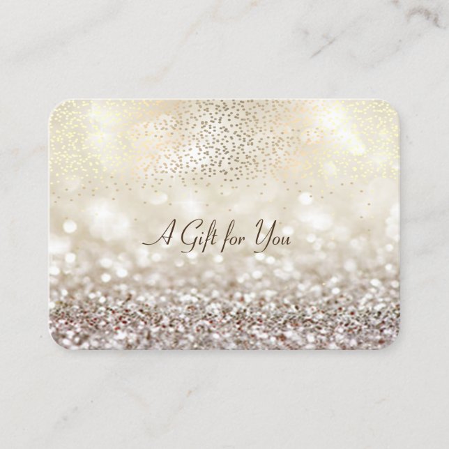 Carte De Réduction Elégant Confetti d'or moderne, Parties scintillant (Devant)