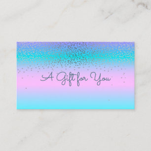 Carte De Réduction Elégant Confetti Holographic Ombre