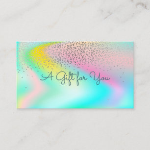 Carte De Réduction Elégant Confetti moderne Rainbow Holographic