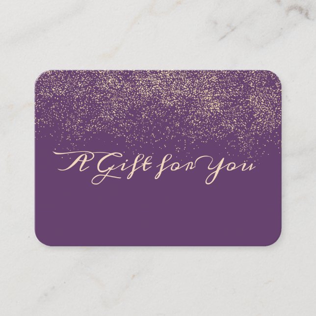 Carte De Réduction Élégant Confetti moderne violet (Devant)