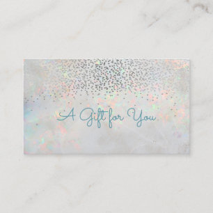 Carte De Réduction Élégant Confetti Opal moderne Holographique