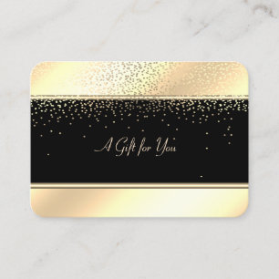 Carte De Réduction Elégant Confetti Or