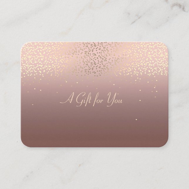 Carte De Réduction Elégant Confetti Or Moderne (Devant)