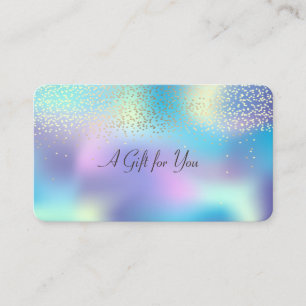 Carte De Réduction Elégant Confetti Or Moderne Holographique brillant