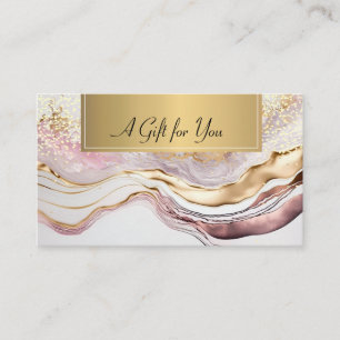 Carte De Réduction Élégant Confetti professionnel en marbre rose or